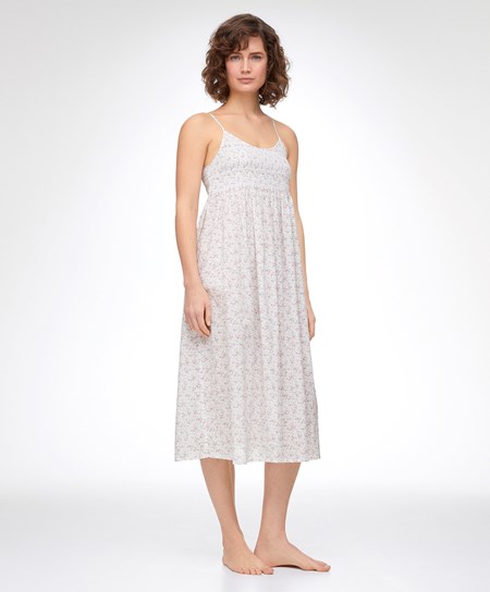 Oysho Floral Print 100% Bawełniane Midi Nightdress Mid-rosette | 729401TQP