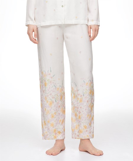 Oysho Floral Print Trousers Pale Mauve | 412930PDM
