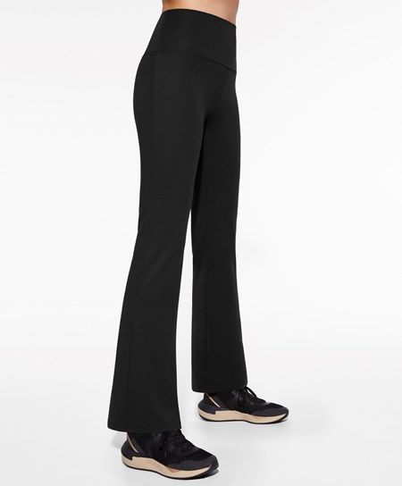 Oysho High-rise Comfortlux Flare Trousers Czarne | 901327COP