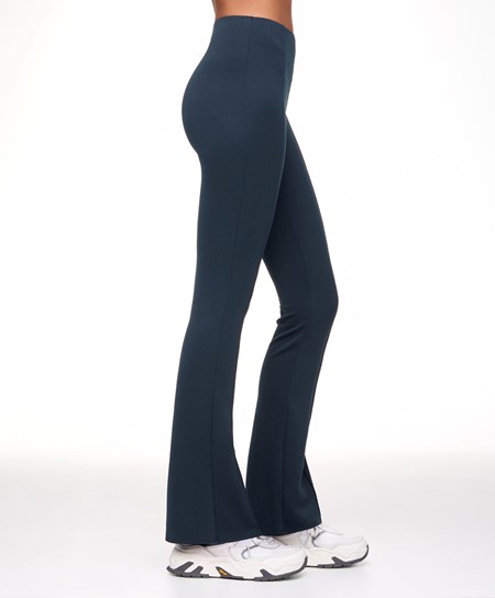 Oysho High-strength Fabric Flare Trousers Granatowe | 630892XHG