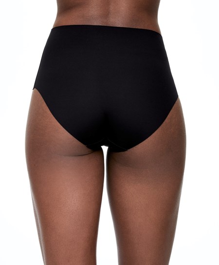 Oysho High-waisted Invisible Laser-cut Briefs Czarne | 485123UJL