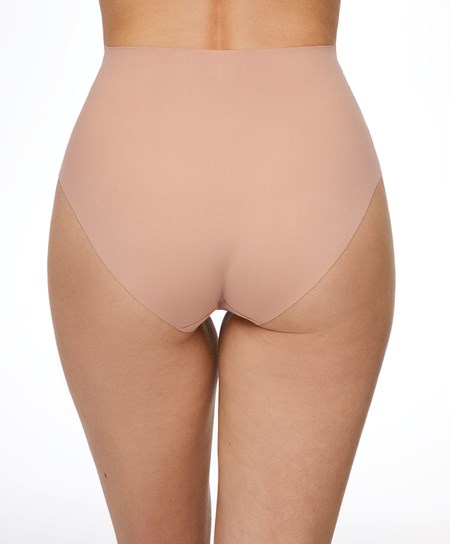 Oysho High-waisted Invisible Laser-cut Briefs Beżowe | 709183MOU