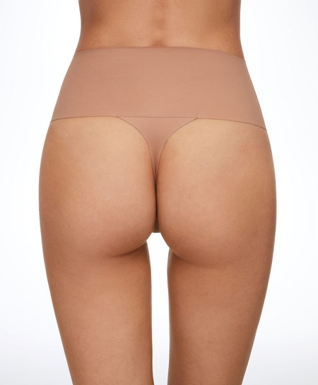 Oysho High-waisted Invisible Laser-cut Stringi Tan | 451706VJE