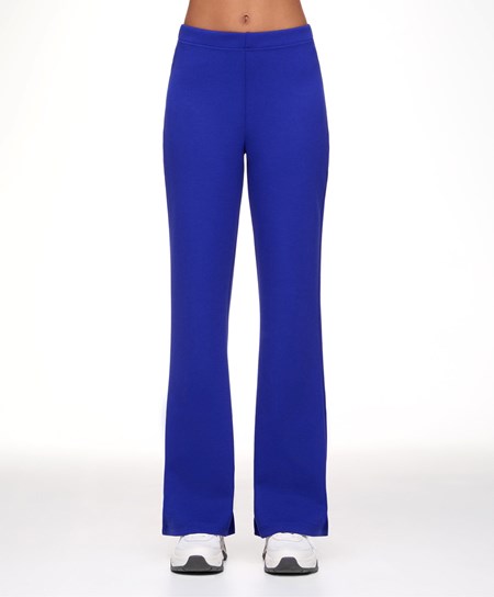 Oysho Interlock Flare Trousers Niebieskie | 037415WOJ