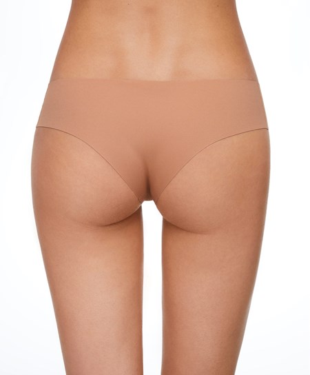 Oysho Invisible Laser-cut Brazilian Briefs Tan | 348079EOI