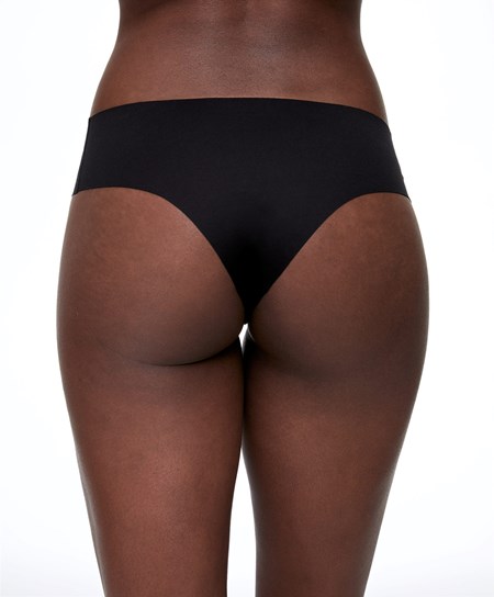 Oysho Invisible Laser-cut Brazilian Briefs Czarne | 964715ZIV