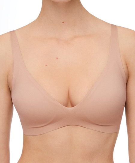 Oysho Invisible Laser-cut Halterneck-style Bra Beżowe | 365284GZW