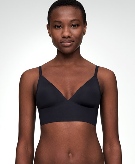 Oysho Invisible Laser-cut Triangle Bra Top With Low Back Czarne | 267489LFM