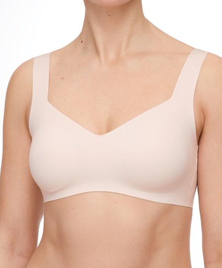 Oysho Invisible Laser-cut V-neck Bra Almond | 789413CUY