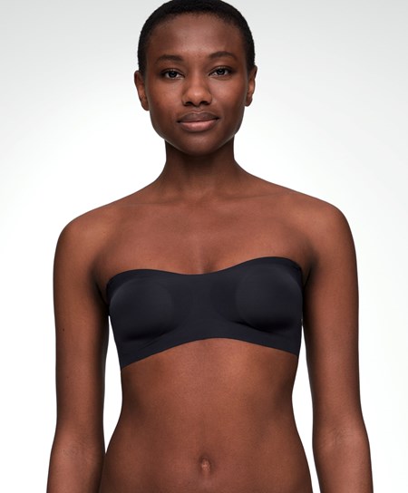 Oysho Invisible Polyamide Bandeau Bra With Removable Straps Czarne | 598214CFW