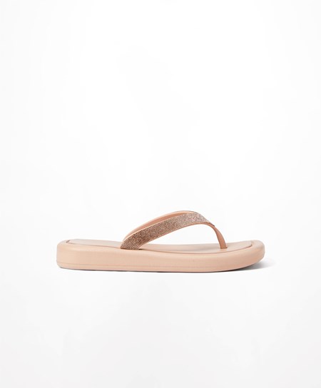 Oysho Jewel Beach Sandals Beżowe Różowe | 470138FAB