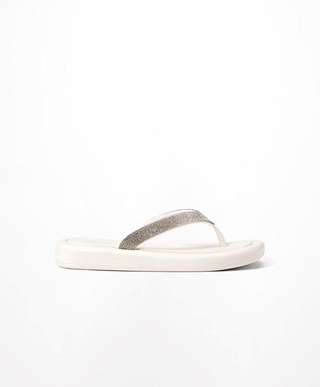 Oysho Jewel Beach Sandals Białe | 769304QON