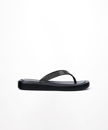 Oysho Jewel Beach Sandals Czarne | 291847WHA