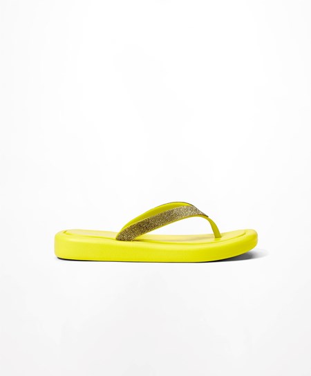 Oysho Jewel Beach Sandals Żółte | 604529EFK