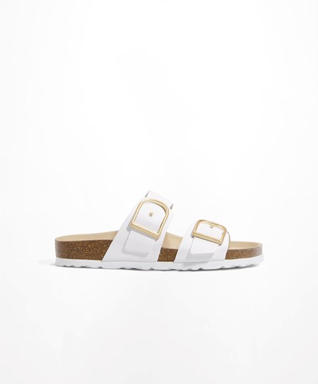 Oysho Klamry Sandals Białe | 614287UDV