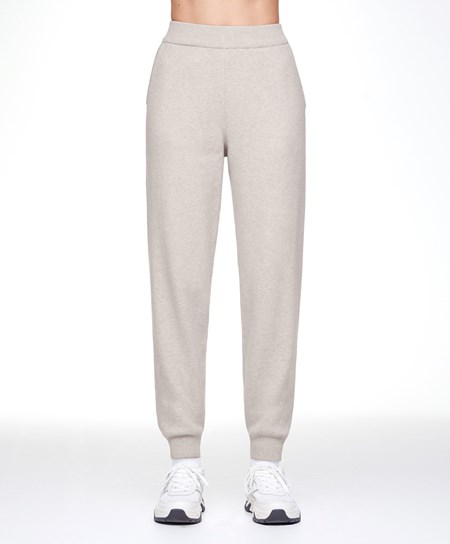 Oysho Knit Joggers Stone | 058732EDX