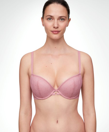 Oysho Koronkowe Klasyczne Push-up Bra Ciemny | 926830WJF