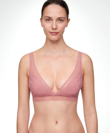 Oysho Koronkowe Triangle Bra Ciemny | 654329EHP