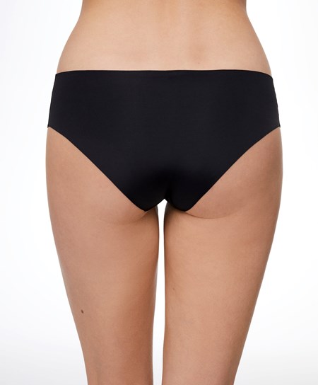 Oysho Laser-cut Invisible Klasyczne Briefs Czarne | 245617PNY