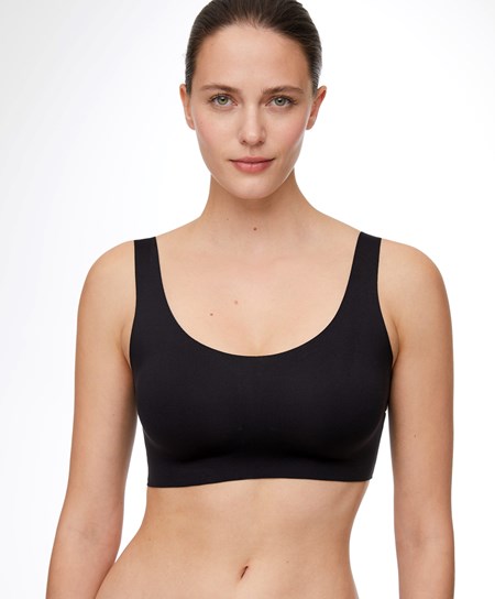 Oysho Laser-cut Invisible T-shirt Bra Top Czarne | 305724AXU