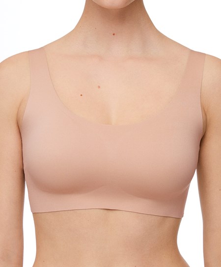 Oysho Laser-cut Invisible T-shirt Bra Top Beżowe | 634509WPB