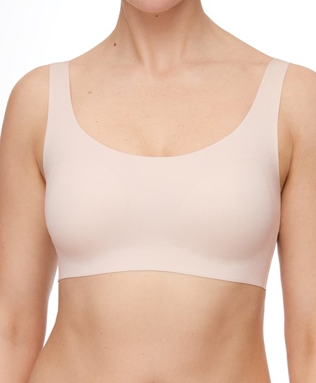 Oysho Laser-cut Invisible T-shirt Bra Top Almond | 840976WSY