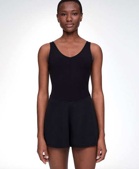 Oysho Light Touch Jumpsuit Czarne | 124360HDR