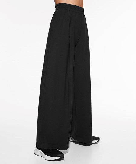 Oysho Light Touch Oversize Prosty-leg Trousers Czarne | 682157SHZ