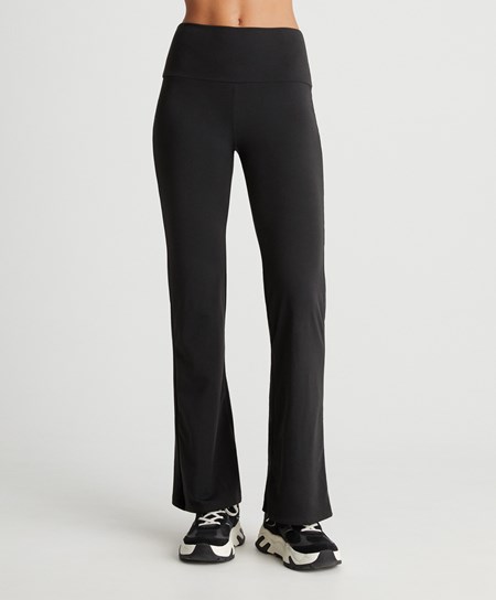 Oysho Light Warm Flare Trousers Czarne | 158703IKZ