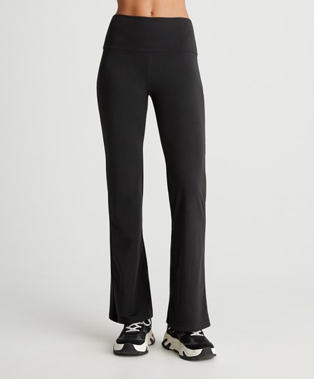 Oysho Light Warm Flare Trousers Czarne | 406739WYZ