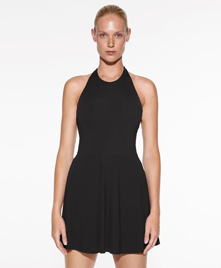 Oysho Light-touch Halter Sukienki Czarne | 129456MOD
