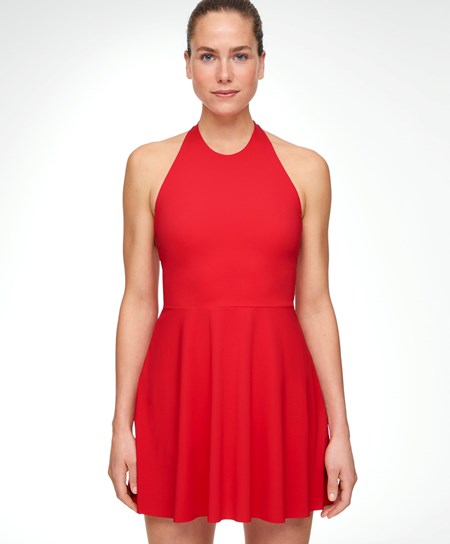 Oysho Light-touch Halter Sukienki Czerwone | 387960JYX