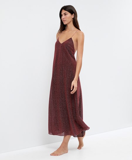 Oysho Long Metallic Thread Sukienki Różowe | 215307QUN