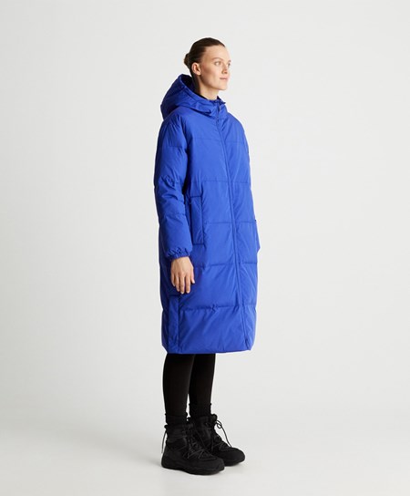Oysho Long Watowany Flower Down® Jacket Niebieskie | 758942VIP