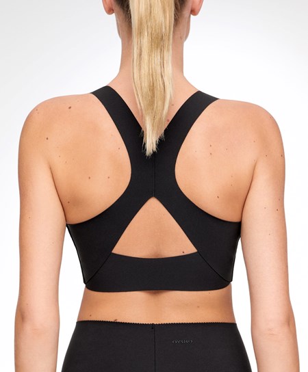 Oysho Medium Support Compressive Sports Bra Czarne | 390516HYF