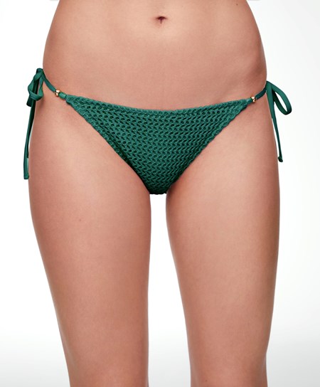 Oysho Medium-coverage Crochet Bikini Briefs With Ties Ciemny | 547639XOT