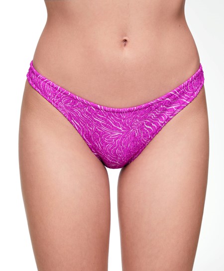 Oysho Medium-coverage Jacquard Bikini Briefs Fuksja | 859620WJU