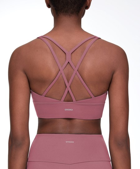 Oysho Medium-support Sports Bra With Cups Fig | 192630ODP