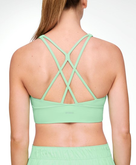 Oysho Medium-support Sports Bra With Cups Mięta | 930256ICY
