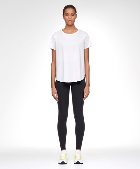 Oysho Microperforated Krótkie-sleeved Technical T-shirt Białe | 260713QTF