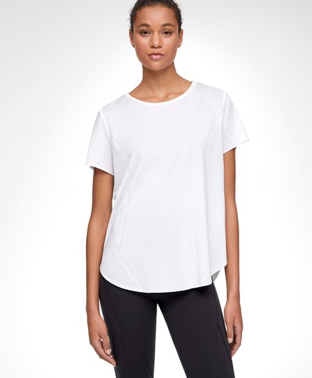 Oysho Microperforated Krótkie-sleeved Technical T-shirt Białe | 478395SRB
