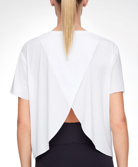 Oysho Microperforated Krótkie-sleeved Technical T-shirt Białe | 840513IHD