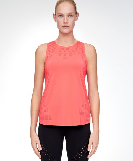 Oysho Microperforated Technical Bez Rękawów T-shirt Różowe | 650347IEP