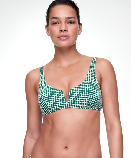 Oysho Mini Geometric Halter Bikini Top Zielone | 651293WKB
