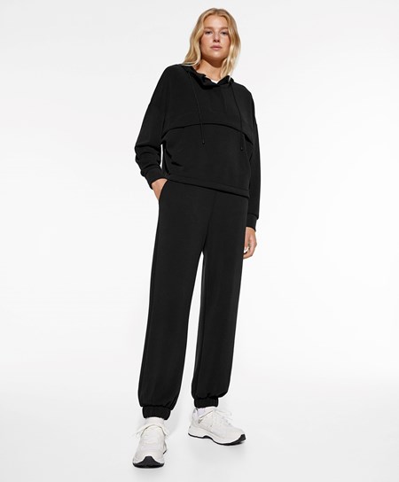 Oysho Modal Jogger Total Look Czarne | 125907SIA