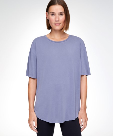 Oysho Modal Krótkie-sleeved T-shirt Niebieskie | 164298QDY
