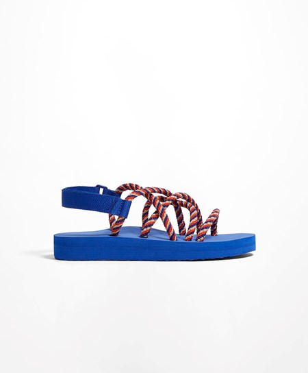 Oysho Multi-coloured Cord Beachwear Platforms Niebieskie | 357019LJR