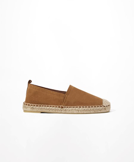 Oysho Natural Skórzane Espadrilles Brązowe | 095834TOS