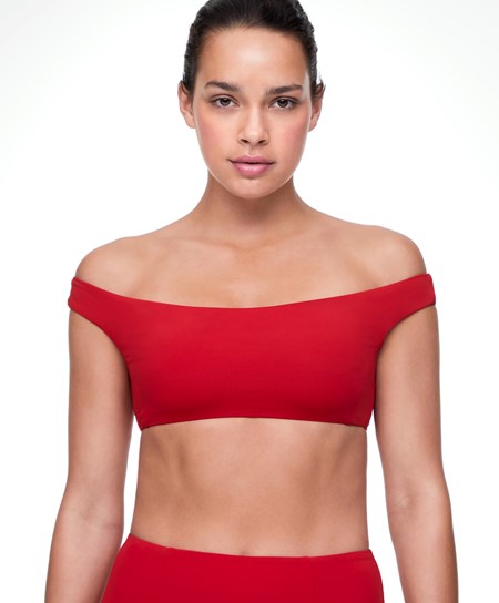 Oysho Off Shoulder Bikini Top Czerwone | 782193EXA