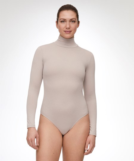 Oysho Outlast® Thermal High-neck Body Pale Taupe | 482139SOK